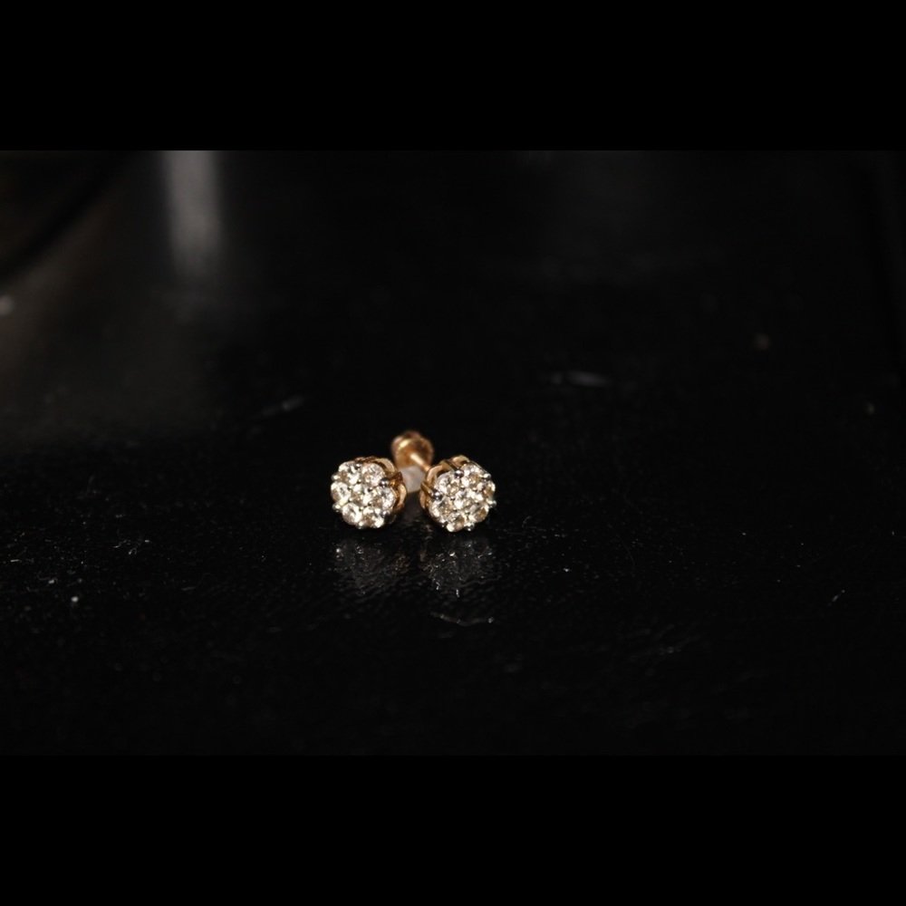 10k Yellow Gold Diamond SI Earring Pair 5mm